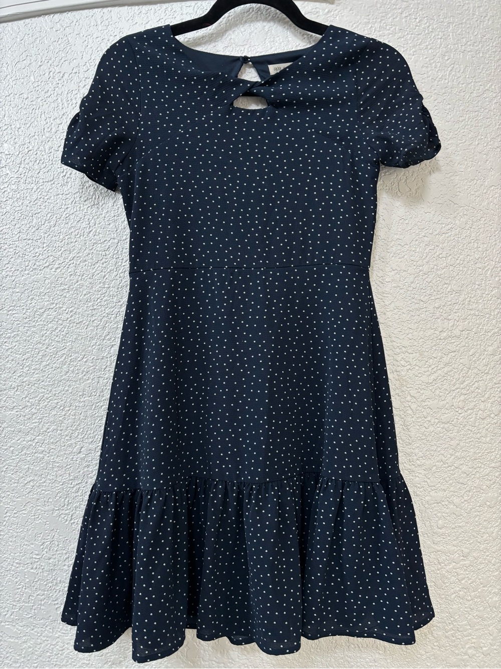 Macy’s | Navy Polka Dot Keyhole Dress